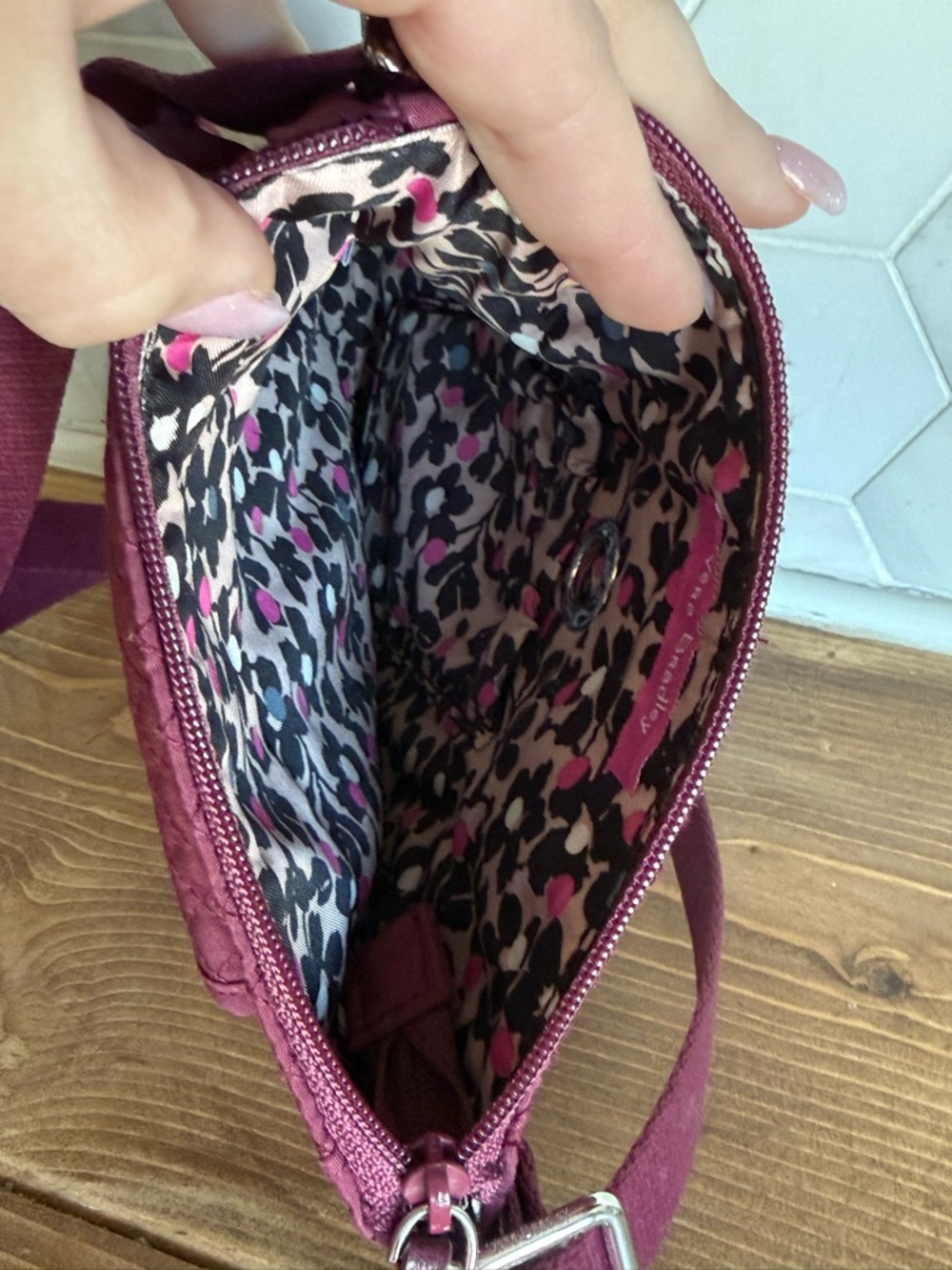 Vera Bradley Quilted Crossbody Bag in Rose Pink - Picture 5 of 6